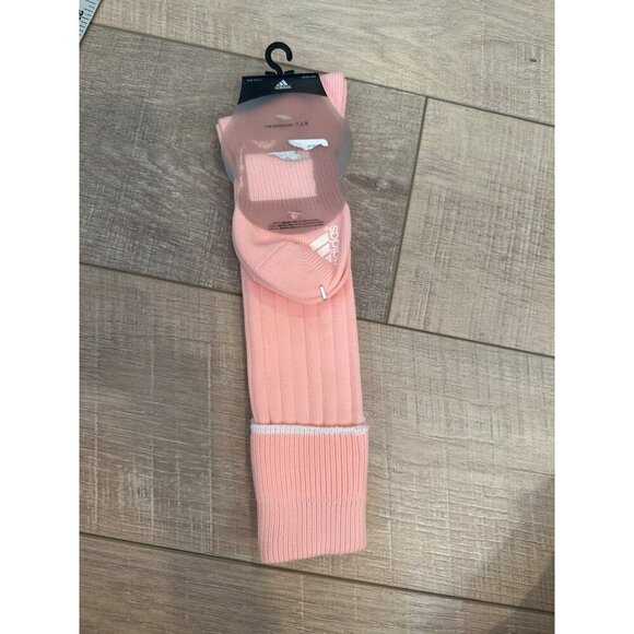 Adidas Youth Soccer Socks Pink Size 7-8.5 One Pair Comfortable Fit Durable Ribbe - Picture 3 of 3